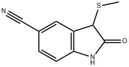 1H-Indole-5-carbonitrile, 2,3-dihydro-3-(methylthio)-2-oxo- Struktur