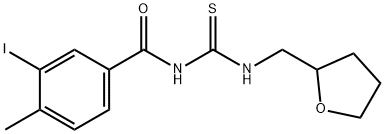 3-iodo-4-methyl-N-{[(tetrahydro-2-furanylmethyl)amino]carbonothioyl}benzamide Struktur