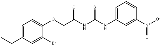 2-(2-bromo-4-ethylphenoxy)-N-{[(3-nitrophenyl)amino]carbonothioyl}acetamide Struktur