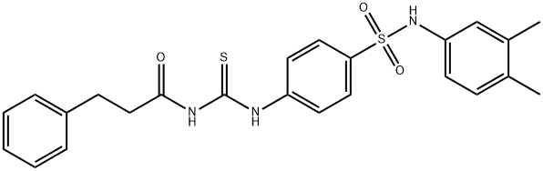 N-{[(4-{[(3,4-dimethylphenyl)amino]sulfonyl}phenyl)amino]carbonothioyl}-3-phenylpropanamide Struktur