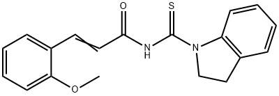 N-(2,3-dihydro-1H-indol-1-ylcarbonothioyl)-3-(2-methoxyphenyl)acrylamide Struktur