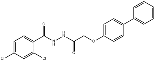 N'-[(4-biphenylyloxy)acetyl]-2,4-dichlorobenzohydrazide Struktur