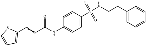 N-(4-{[(2-phenylethyl)amino]sulfonyl}phenyl)-3-(2-thienyl)acrylamide Struktur