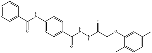 N-[4-({2-[(2,5-dimethylphenoxy)acetyl]hydrazino}carbonyl)phenyl]benzamide Struktur