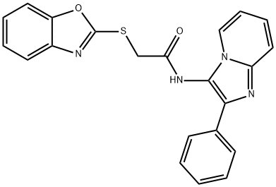 2-(1,3-benzoxazol-2-ylsulfanyl)-N-(2-phenylimidazo[1,2-a]pyridin-3-yl)acetamide Struktur