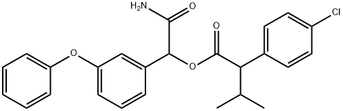 Benzeneacetic acid,4-chloro-a-(1-methylethyl)-,2-amino-2-oxo-1-(3-phenoxyphenyl)ethyl ester Struktur