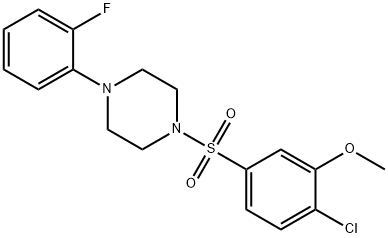 1-(4-chloro-3-methoxyphenyl)sulfonyl-4-(2-fluorophenyl)piperazine Struktur