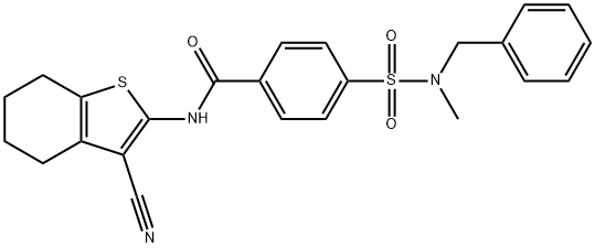 4-(N-benzyl-N-methylsulfamoyl)-N-(3-cyano-4,5,6,7-tetrahydrobenzo[b]thiophen-2-yl)benzamide Struktur