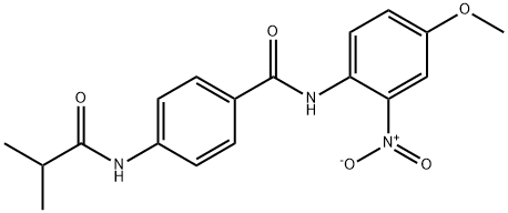 N-(4-methoxy-2-nitrophenyl)-4-(2-methylpropanoylamino)benzamide Struktur