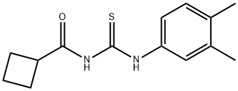 N-{[(3,4-dimethylphenyl)amino]carbonothioyl}cyclobutanecarboxamide Struktur