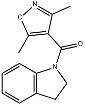 2,3-dihydroindol-1-yl-(3,5-dimethyl-1,2-oxazol-4-yl)methanone Struktur