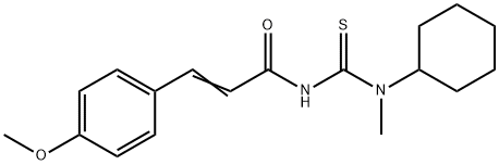 (E)-N-[cyclohexyl(methyl)carbamothioyl]-3-(4-methoxyphenyl)prop-2-enamide Struktur