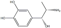 4-[(1R,2S)-2-amino-1-hydroxypropyl]benzene-1,2-diol Struktur