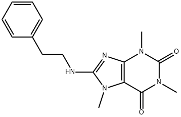 1,3,7-trimethyl-8-(2-phenylethylamino)purine-2,6-dione Struktur