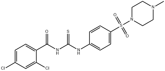 2,4-dichloro-N-[({4-[(4-methyl-1-piperazinyl)sulfonyl]phenyl}amino)carbonothioyl]benzamide Struktur