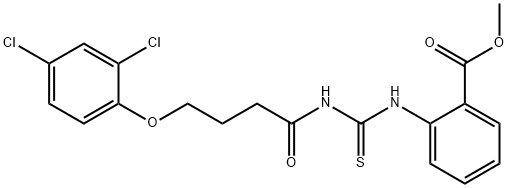 methyl 2-[({[4-(2,4-dichlorophenoxy)butanoyl]amino}carbonothioyl)amino]benzoate Struktur