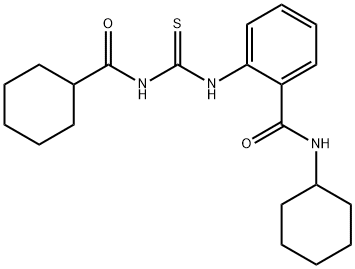 N-cyclohexyl-2-({[(cyclohexylcarbonyl)amino]carbonothioyl}amino)benzamide Structure