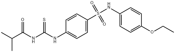 N-{[(4-{[(4-ethoxyphenyl)amino]sulfonyl}phenyl)amino]carbonothioyl}-2-methylpropanamide Struktur