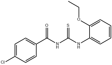 4-chloro-N-{[(2-ethoxyphenyl)amino]carbonothioyl}benzamide Struktur