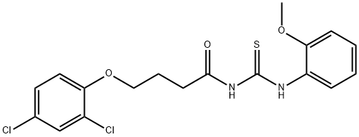 4-(2,4-dichlorophenoxy)-N-{[(2-methoxyphenyl)amino]carbonothioyl}butanamide Struktur