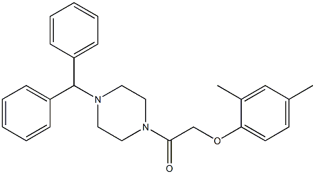 1-[(2,4-dimethylphenoxy)acetyl]-4-(diphenylmethyl)piperazine Struktur