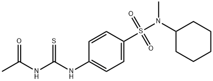 N-{[(4-{[cyclohexyl(methyl)amino]sulfonyl}phenyl)amino]carbonothioyl}acetamide Struktur