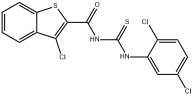 3-chloro-N-{[(2,5-dichlorophenyl)amino]carbonothioyl}-1-benzothiophene-2-carboxamide Structure