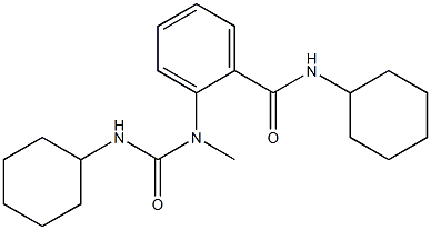 N-cyclohexyl-2-[cyclohexylcarbamoyl(methyl)amino]benzamide Struktur