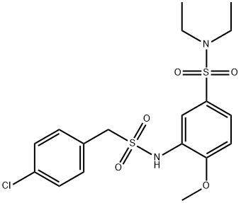 3-[(4-chlorophenyl)methylsulfonylamino]-N,N-diethyl-4-methoxybenzenesulfonamide Struktur