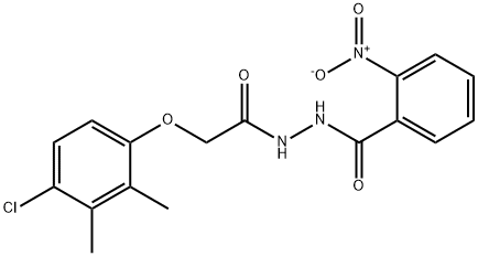 N'-[(4-chloro-2,3-dimethylphenoxy)acetyl]-2-nitrobenzohydrazide Struktur