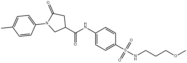 N-[4-(3-methoxypropylsulfamoyl)phenyl]-1-(4-methylphenyl)-5-oxopyrrolidine-3-carboxamide Struktur