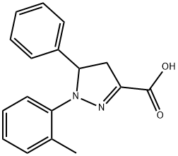 1-(2-methylphenyl)-5-phenyl-4,5-dihydro-1H-pyrazole-3-carboxylic acid Struktur