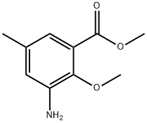 3-Amino-2-methoxy-5-methyl-benzoic acid methyl ester Struktur