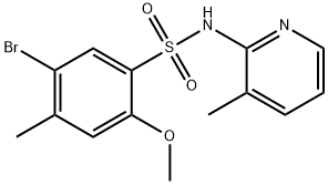 5-bromo-2-methoxy-4-methyl-N-(3-methylpyridin-2-yl)benzenesulfonamide Struktur