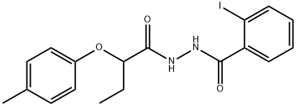 2-iodo-N'-[2-(4-methylphenoxy)butanoyl]benzohydrazide Struktur