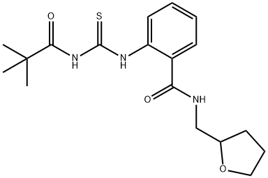 2-({[(2,2-dimethylpropanoyl)amino]carbonothioyl}amino)-N-(tetrahydro-2-furanylmethyl)benzamide|