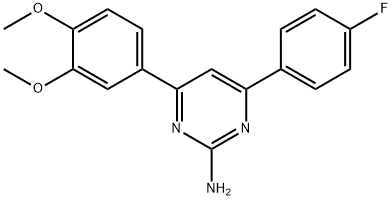 4-(3,4-dimethoxyphenyl)-6-(4-fluorophenyl)pyrimidin-2-amine Struktur