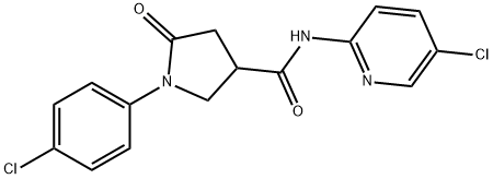 1-(4-chlorophenyl)-N-(5-chloropyridin-2-yl)-5-oxopyrrolidine-3-carboxamide Struktur