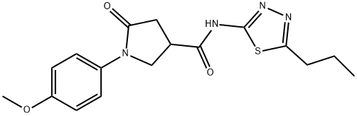 1-(4-methoxyphenyl)-5-oxo-N-(5-propyl-1,3,4-thiadiazol-2-yl)pyrrolidine-3-carboxamide Struktur