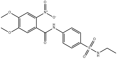 N-[4-(ethylsulfamoyl)phenyl]-4,5-dimethoxy-2-nitrobenzamide Struktur