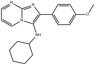 N-cyclohexyl-2-(4-methoxyphenyl)imidazo[1,2-a]pyrimidin-3-amine Struktur