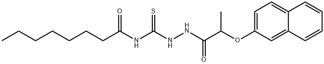 N-({2-[2-(2-naphthyloxy)propanoyl]hydrazino}carbonothioyl)octanamide Struktur