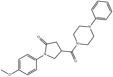 1-(4-methoxyphenyl)-4-(4-phenylpiperazine-1-carbonyl)pyrrolidin-2-one Struktur