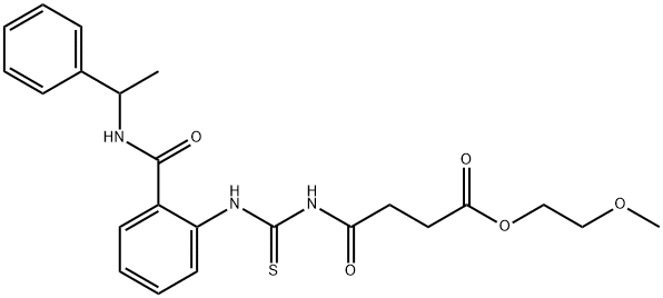 2-methoxyethyl 4-oxo-4-({[(2-{[(1-phenylethyl)amino]carbonyl}phenyl)amino]carbonothioyl}amino)butanoate Struktur