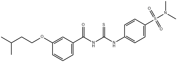 N-[({4-[(dimethylamino)sulfonyl]phenyl}amino)carbonothioyl]-3-(3-methylbutoxy)benzamide Struktur