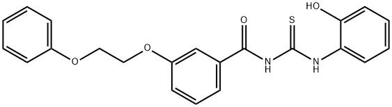 N-{[(2-hydroxyphenyl)amino]carbonothioyl}-3-(2-phenoxyethoxy)benzamide Struktur