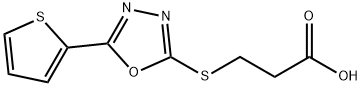 3-{[5-(2-Thienyl)-1,3,4-oxadiazol-2-yl]thio}propanoic acid Struktur