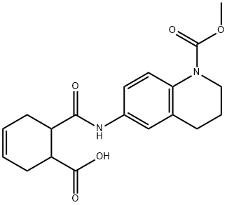 6-({[1-(methoxycarbonyl)-1,2,3,4-tetrahydro-6-quinolinyl]amino}carbonyl)-3-cyclohexene-1-carboxylic acid Struktur