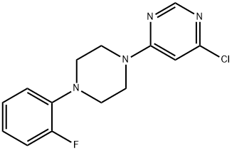 4-chloro-6-[4-(2-fluorophenyl)piperazin-1-yl]pyrimidine Struktur