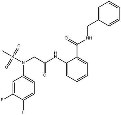 N-benzyl-2-{[N-(3,4-difluorophenyl)-N-(methylsulfonyl)glycyl]amino}benzamide Struktur